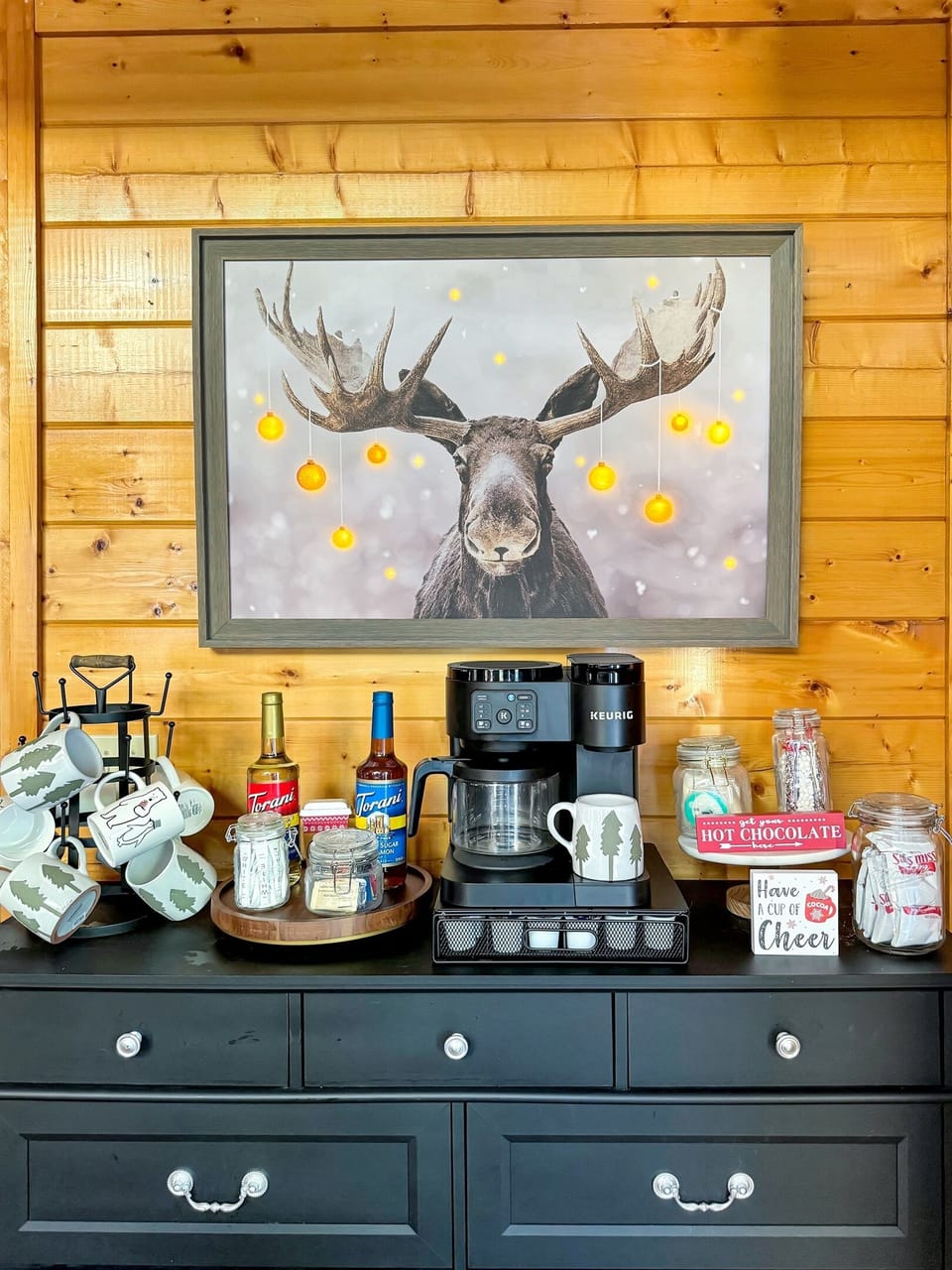 Fully stocked Coffee + Hot Chocolate Bar
