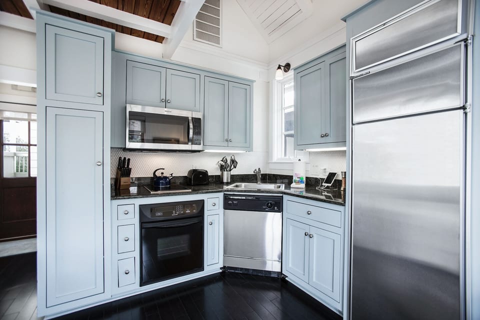 Whip up delicious dishes in the sleek full kitchen.