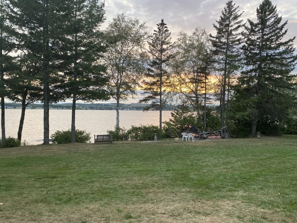 Fire pit and Long Lake 