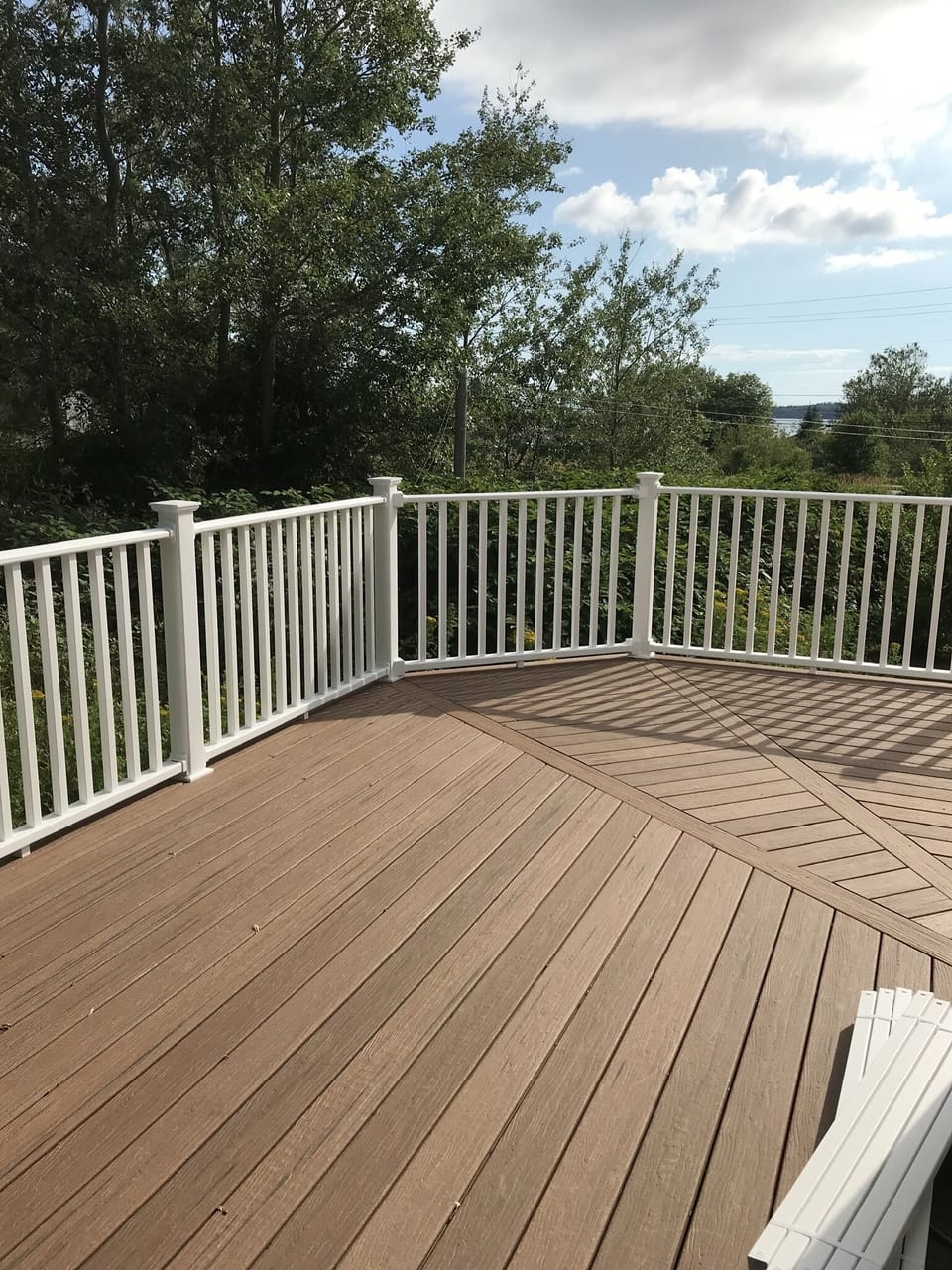 New wrap around deck with PortHood Island in the background
