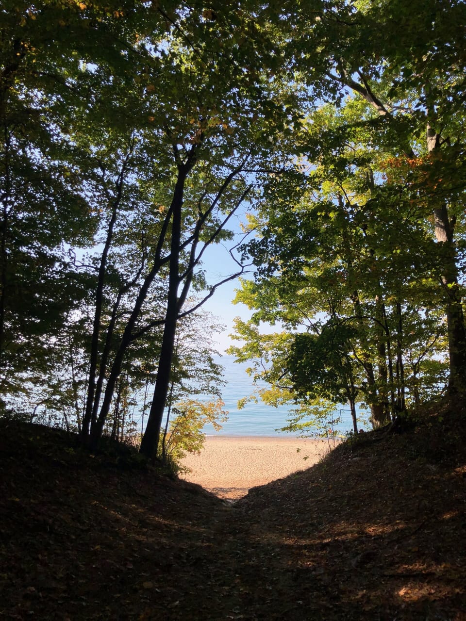 The beach  at Wau-Ke-Na Preserve North Tract, just 2 miles north of our home !