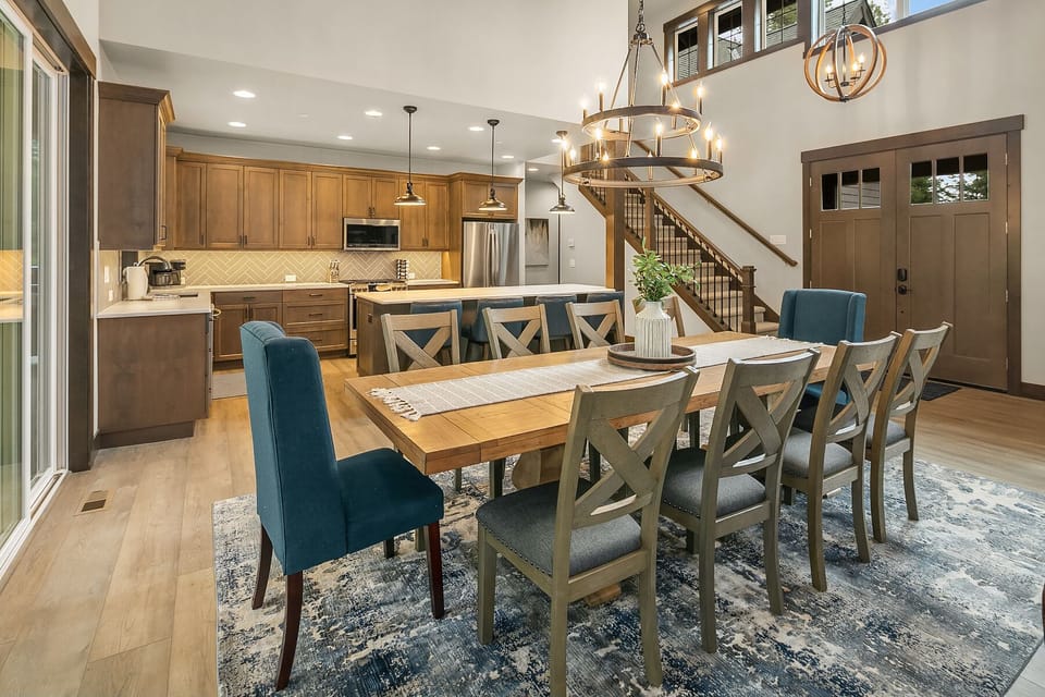 Pa's Place: - Large dining table with seating for 10.