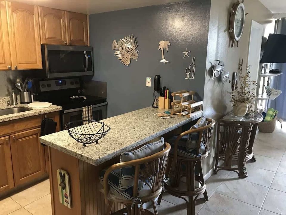 Whip up delicious meals in the well-equipped kitchen.