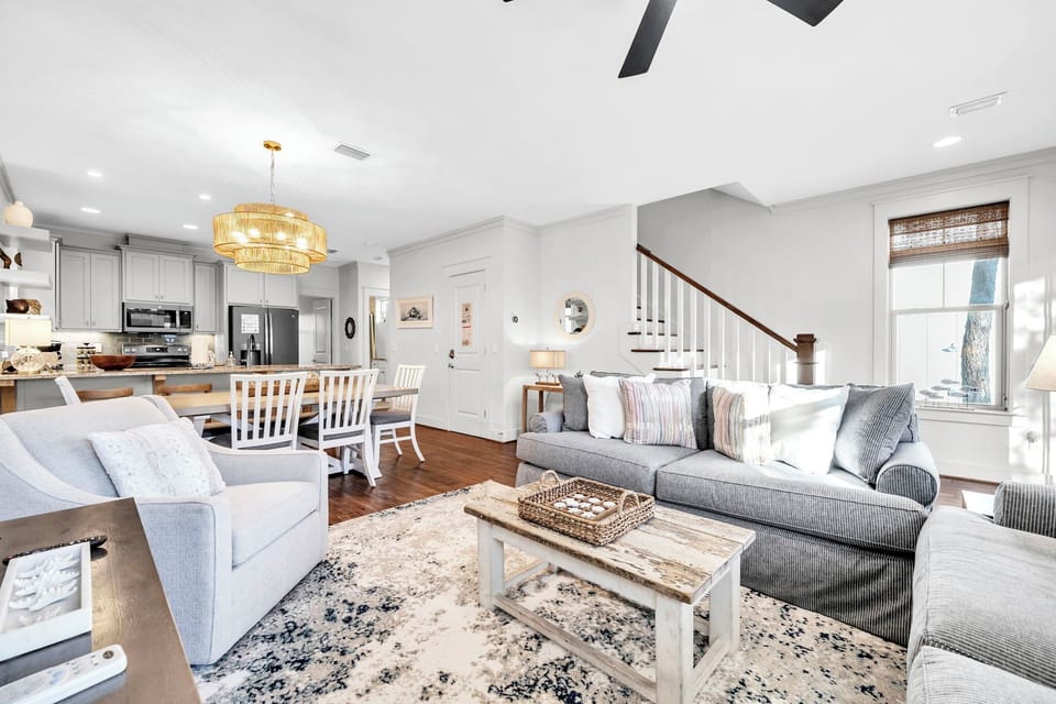 Relax in your bright, open-concept living space with plush seating and a gourmet kitchen just steps away for memorable gatherings.