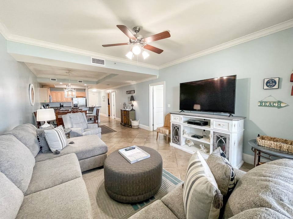 Gulf Front View Living Room 