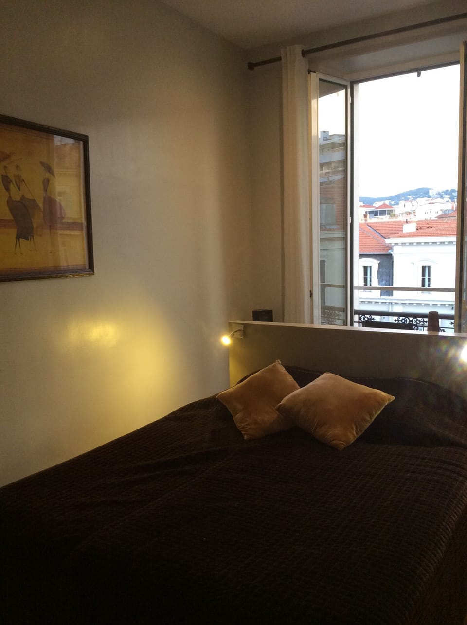 Bedroom, with bureau & seat at window 