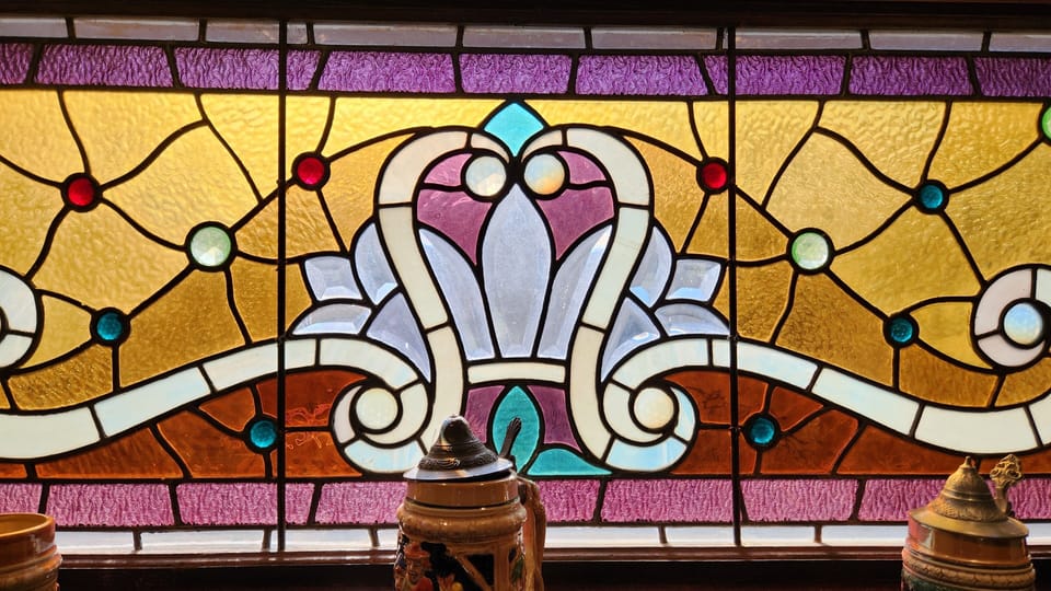 Stained glass in dining room