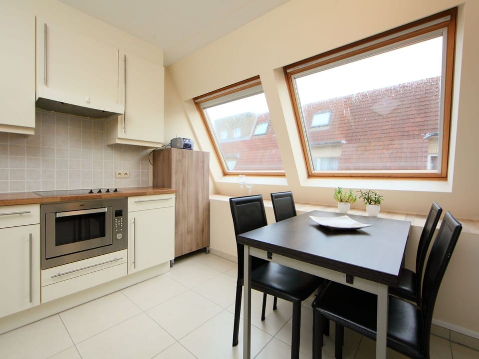 Furniture, Cabinetry, Building, Property, Window, Countertop, Table, Wood, Kitchen, Kitchen Stove
