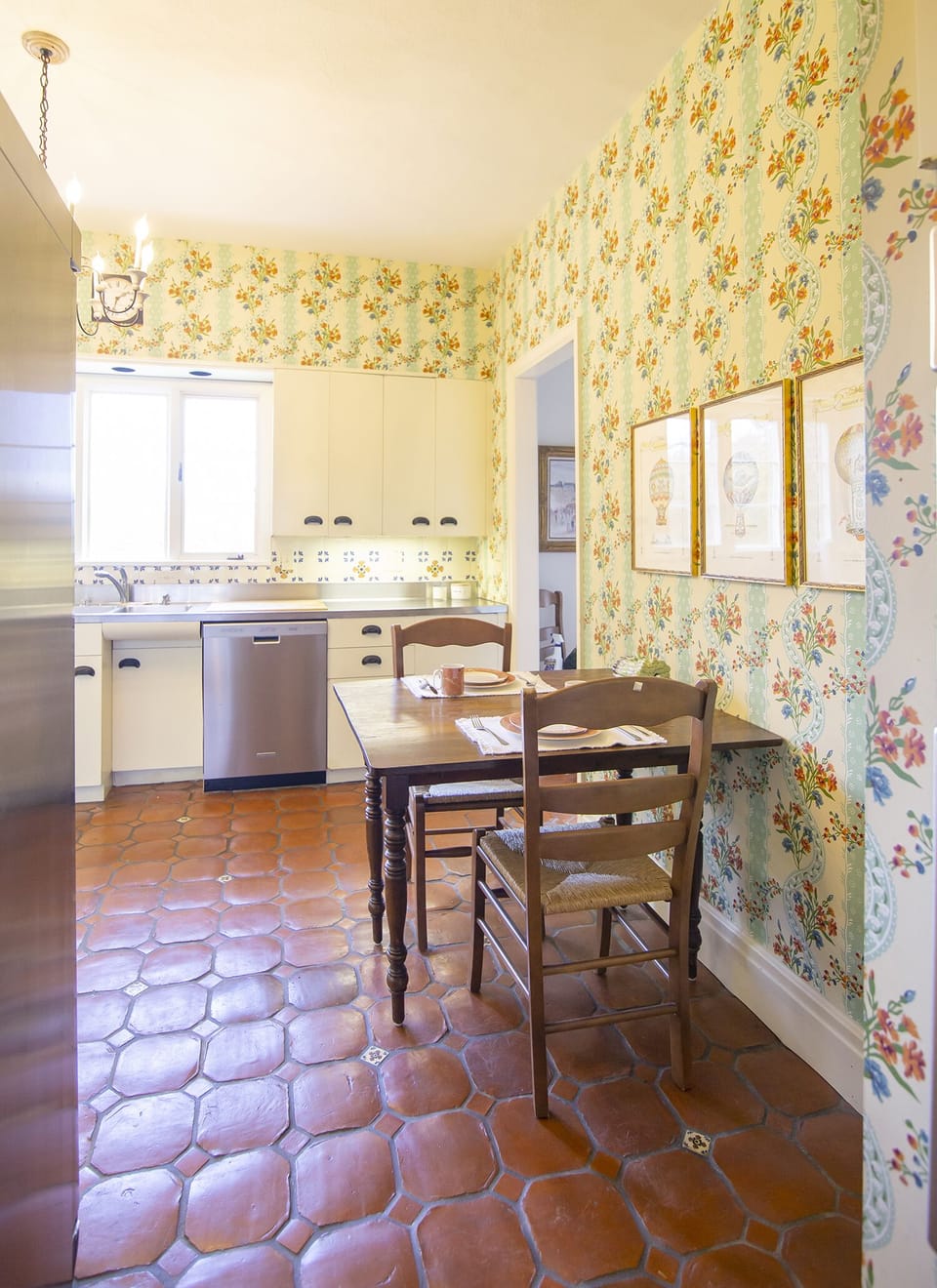 View from mudroom into kitchen.