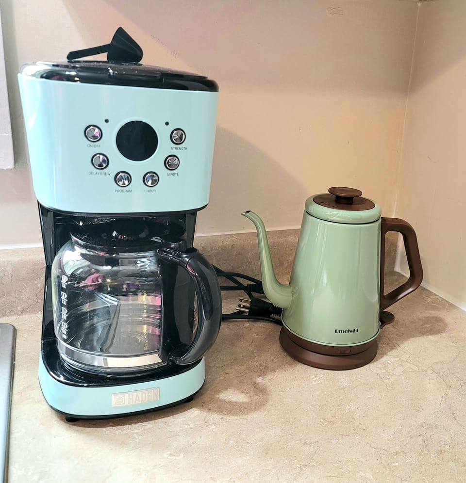 Start your morning off with a cup of coffee or tea