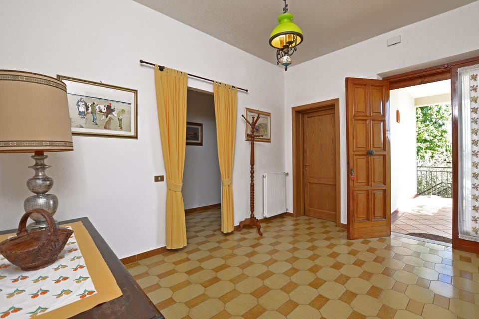 The wide entrance hall