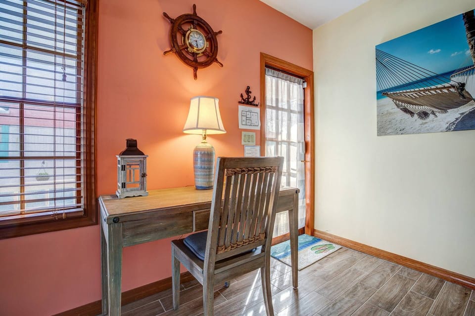 A dedicated workstation provides the convenience to attend to tasks even while enjoying your vacation.