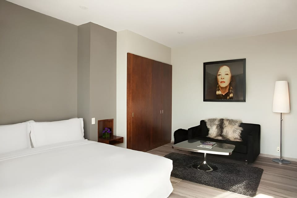 bedroom with coffee table and sofa