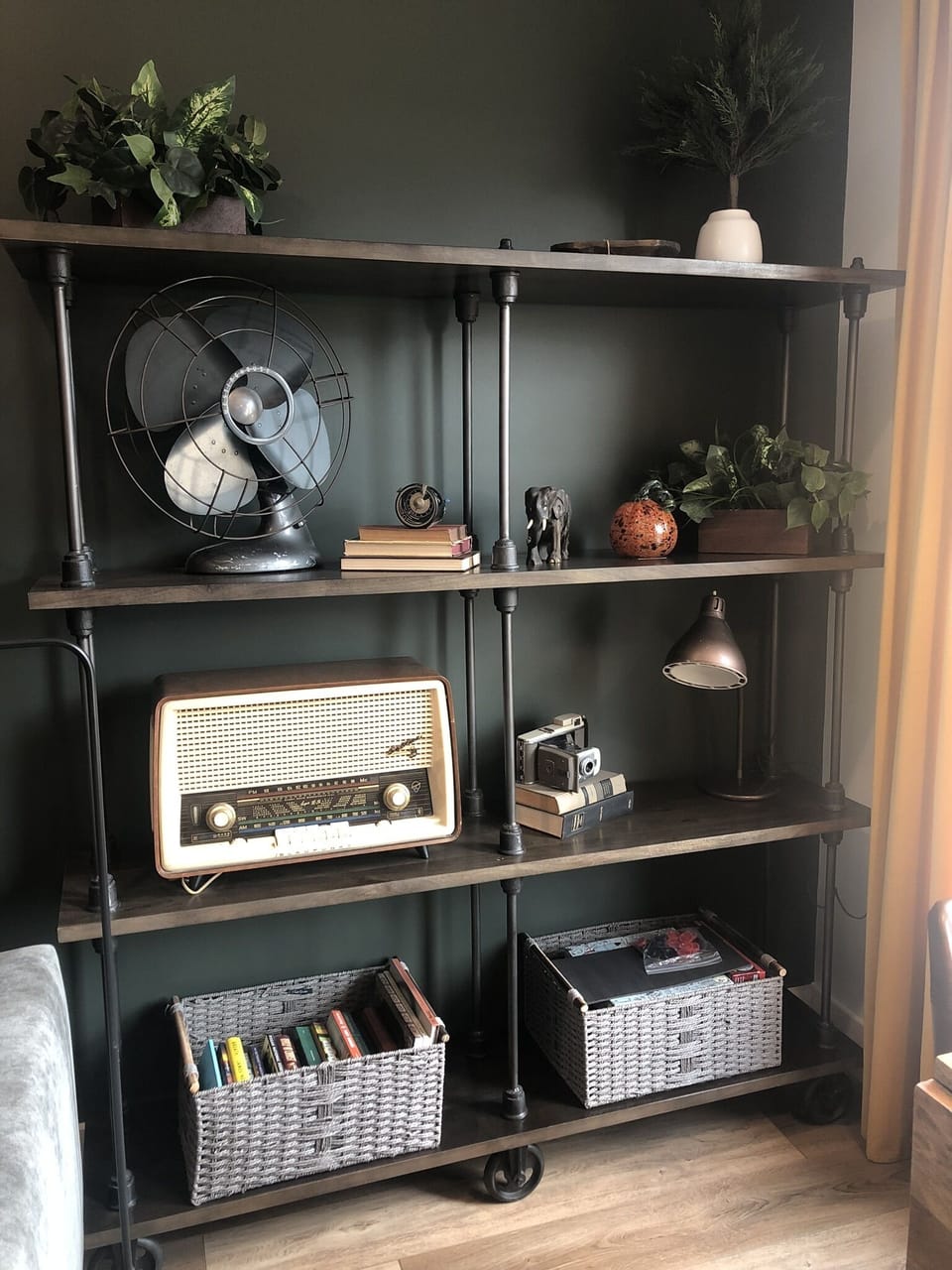 Dining area with books and games