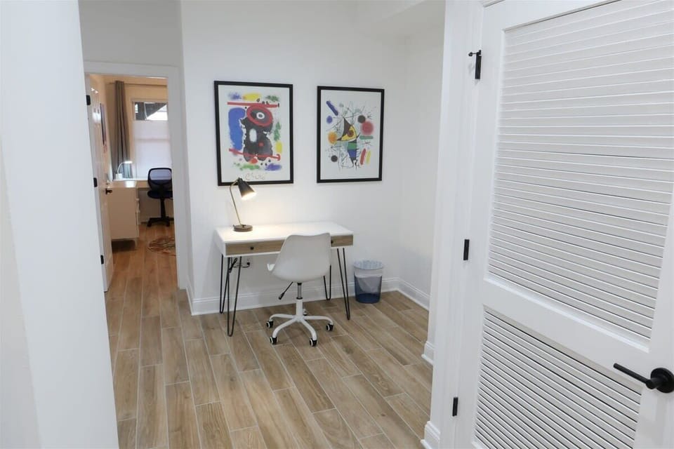 Additional laptop friendly workspace outside the second bedroom 