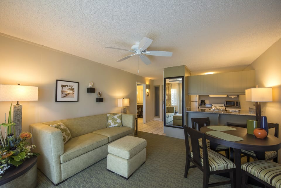 Lounge together in a bright living space made for relaxing.