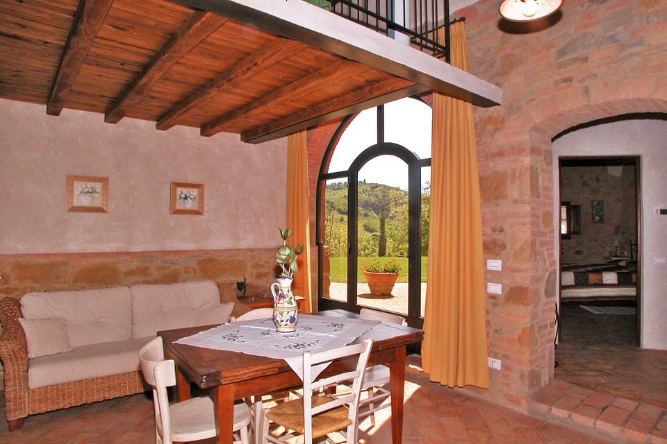 The living room in the smaller unit