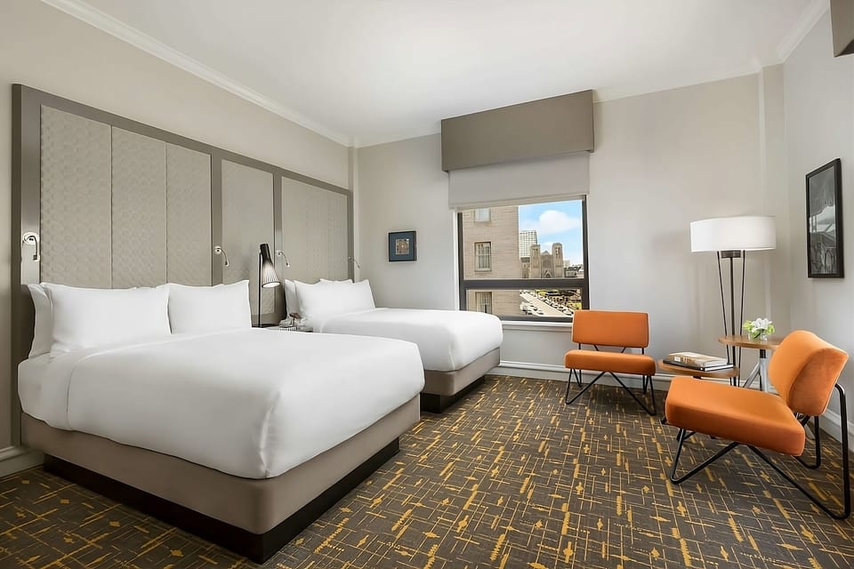 Settle into two plush queen beds for restful nights.
