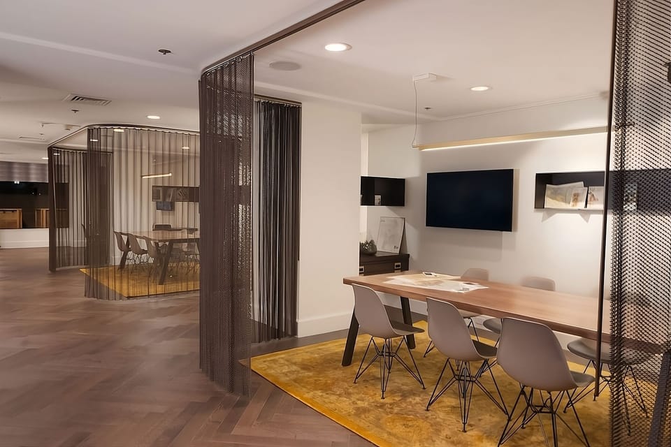 Gather comfortably for planning sessions in a stylish lounge workspace.
