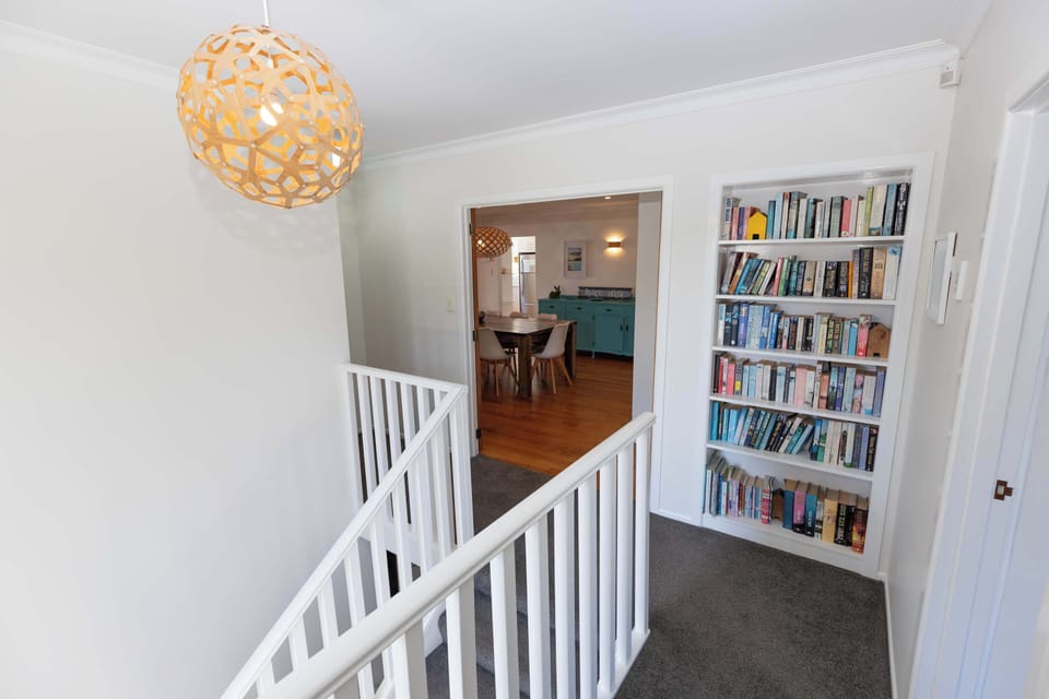 Library at top of stairs