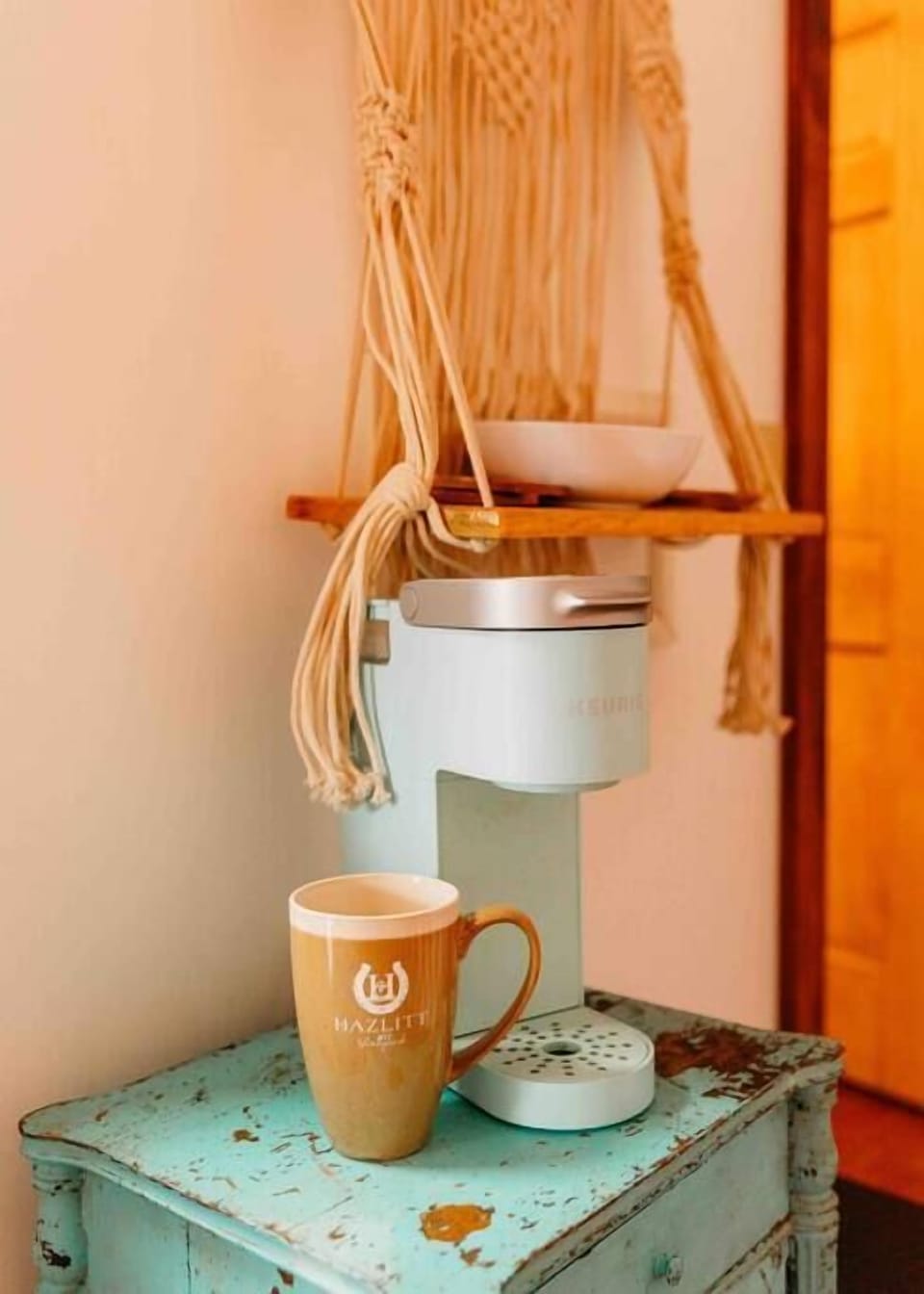 Complementary cup of coffee to start the day off right 