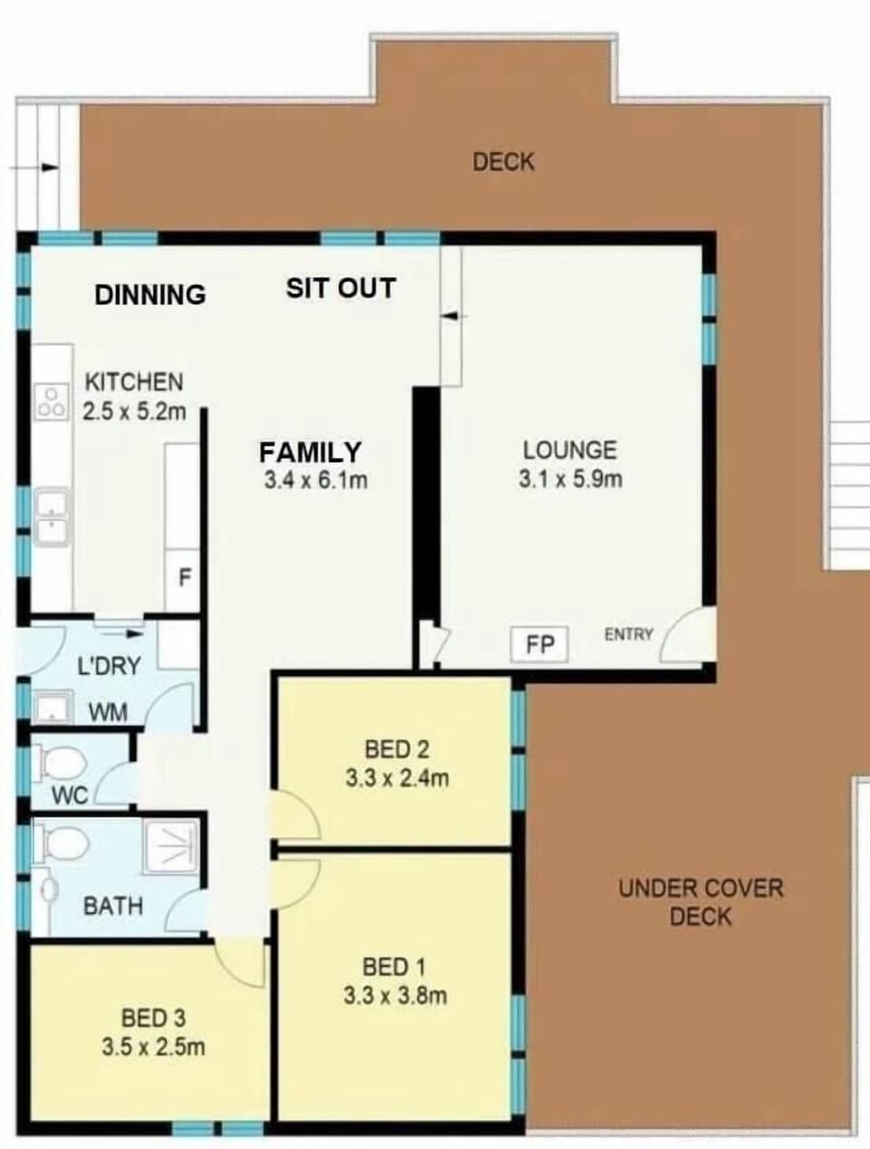 Floor Plan displays plenty of indoor and outdoor living areas for the perfect getaway!