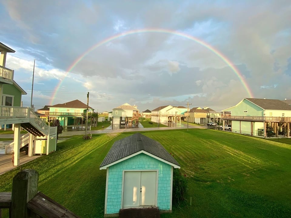 Some of the perfect rainbows you get here at Crystal beach!