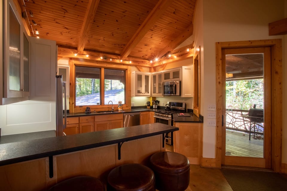 Full stocked kitchen.