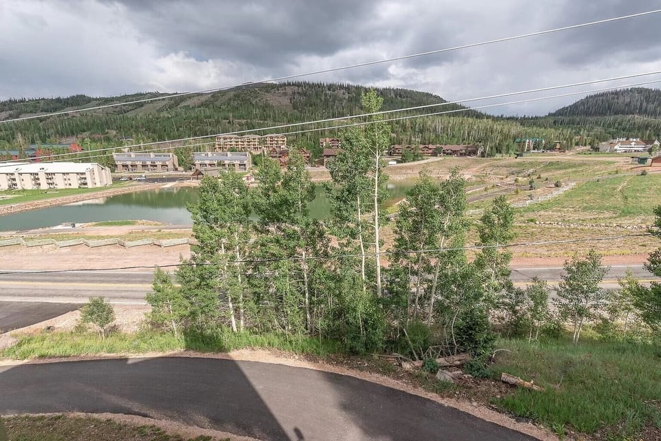 Beautiful view of Bristlecone Pond from the balcony.