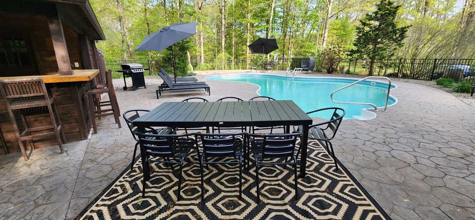New outdoor dining table. 