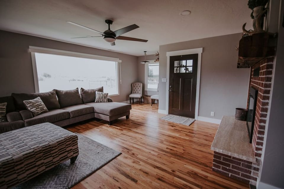 Front door entrance to living room.