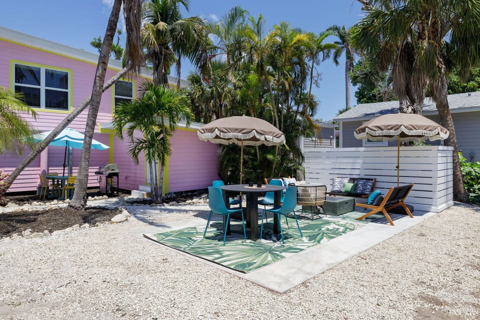 Outdoor seating area with fire pit