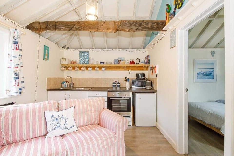 The annexe is seaside-themed and well equipped with everything you need.