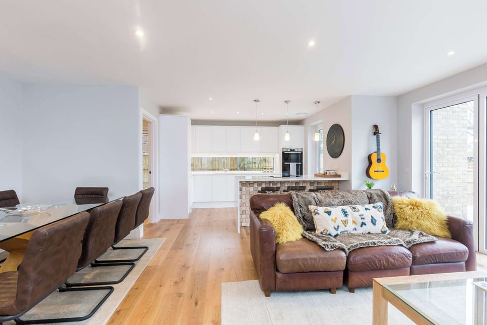 The main open plan living/dining/kitchen area is pretty amazing.