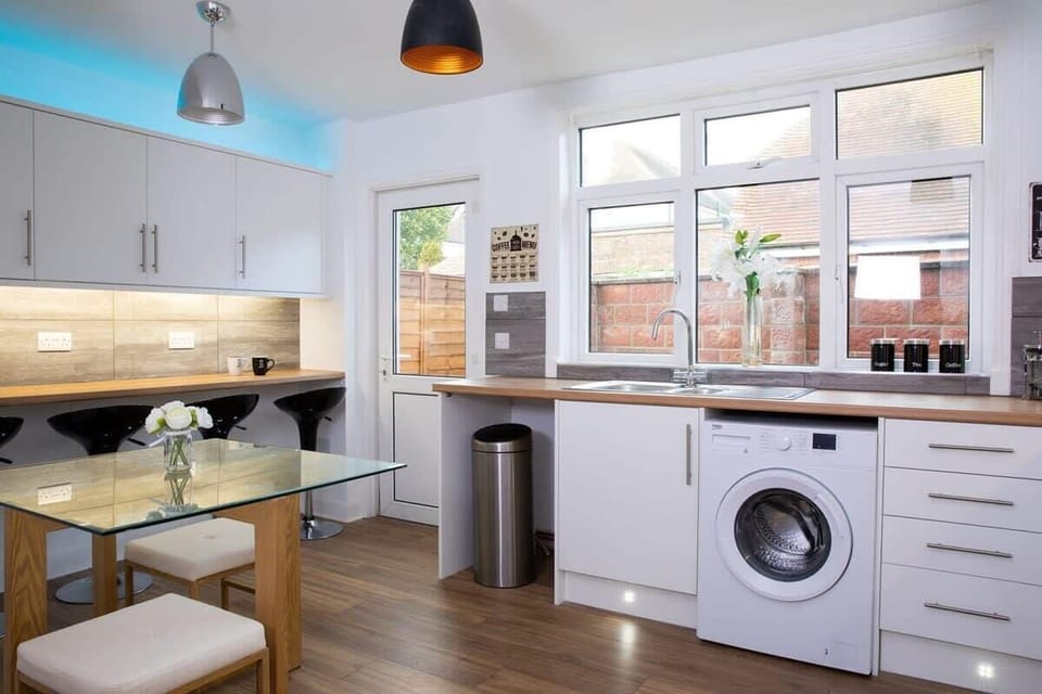 There's access to the garden from the kitchen.