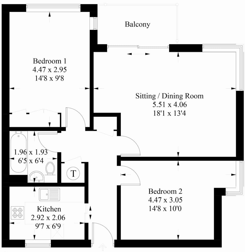 Floor plan so you can choose your room! Both bedrooms have sea views!