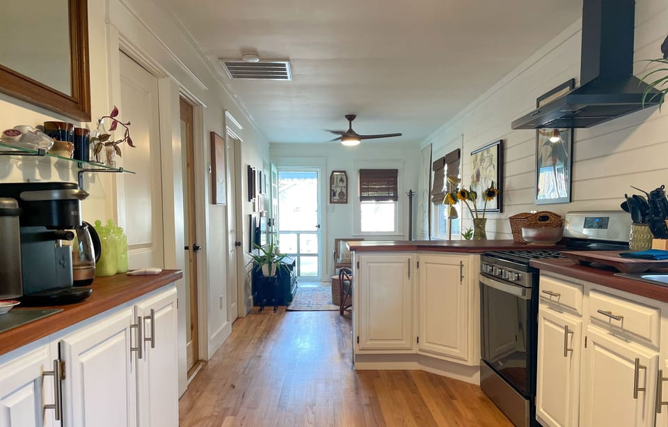 view from kitchen to front door