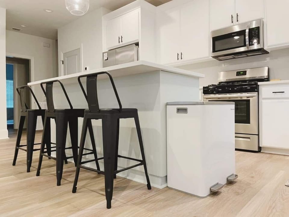 Barstool seating.