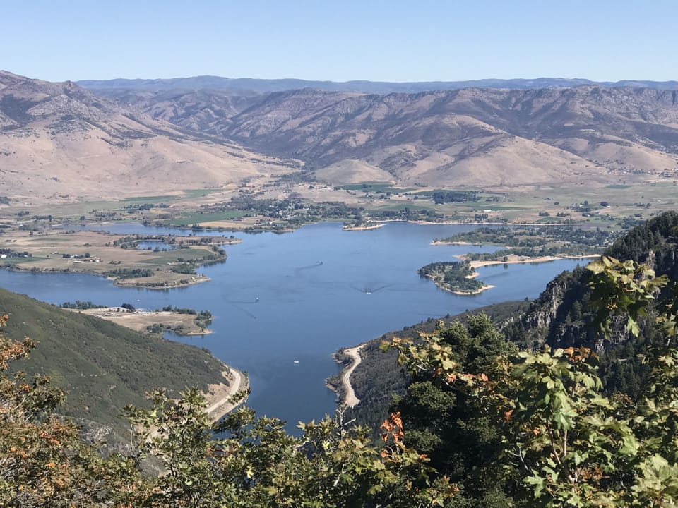 View of Pineview Reservoir from Sardine Overlook. One of our favorite local hike