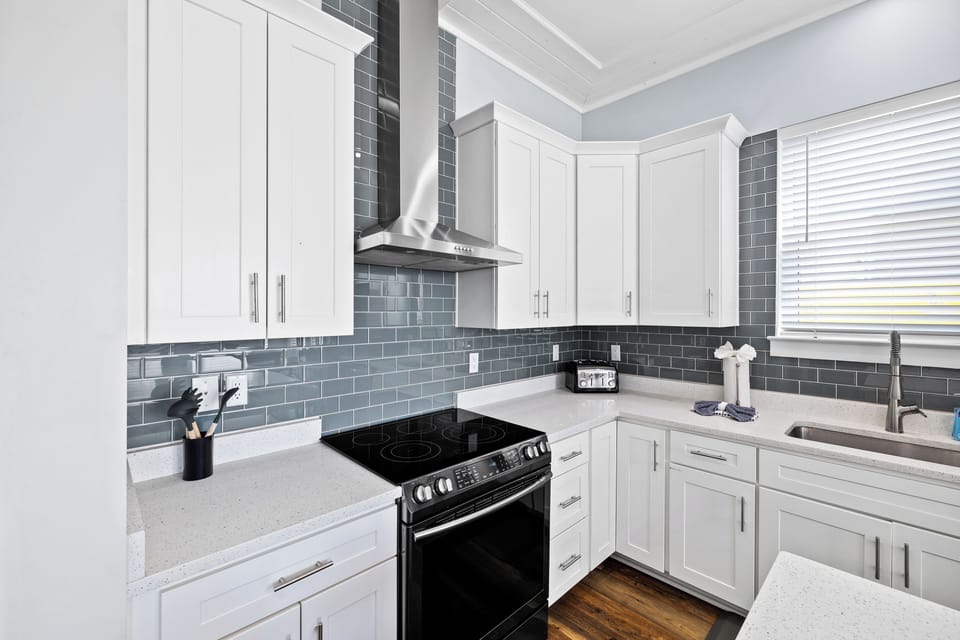 All the counter space needed to prepare a wonderful meal.