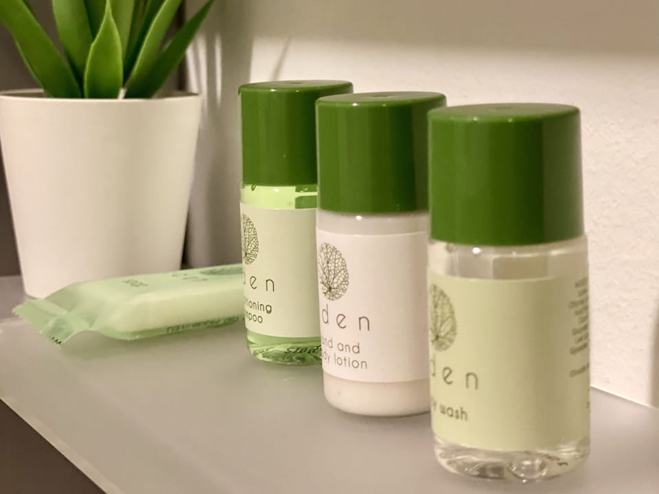Hotel toiletries (20ml) just in case you forget your essentials
