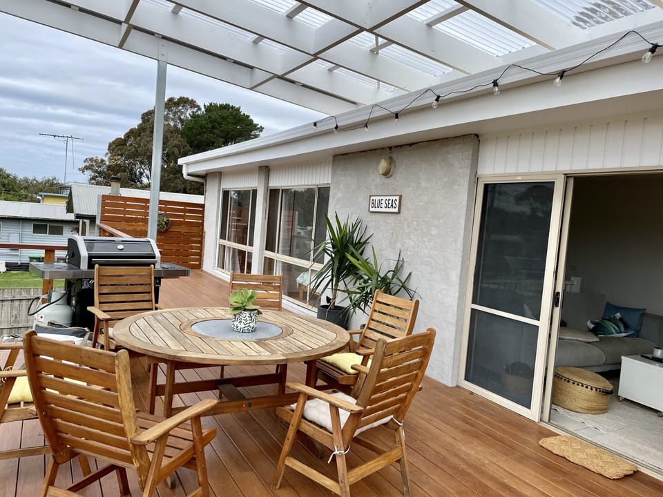 Outdoor seating area on balcony