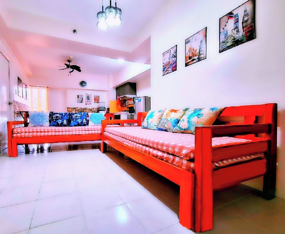 Living room with 2 sofa beds