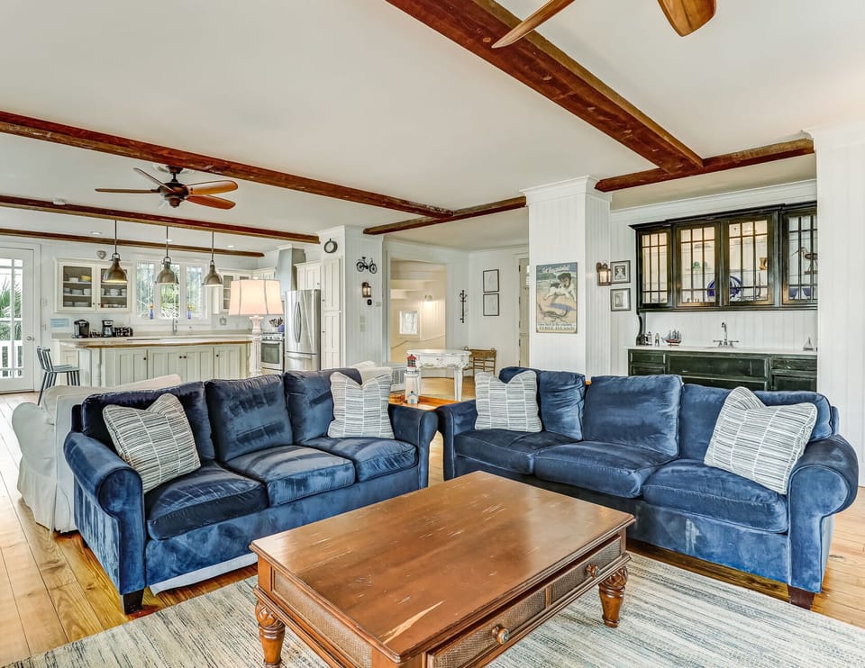 Open living plan keeps everyone in the moment.