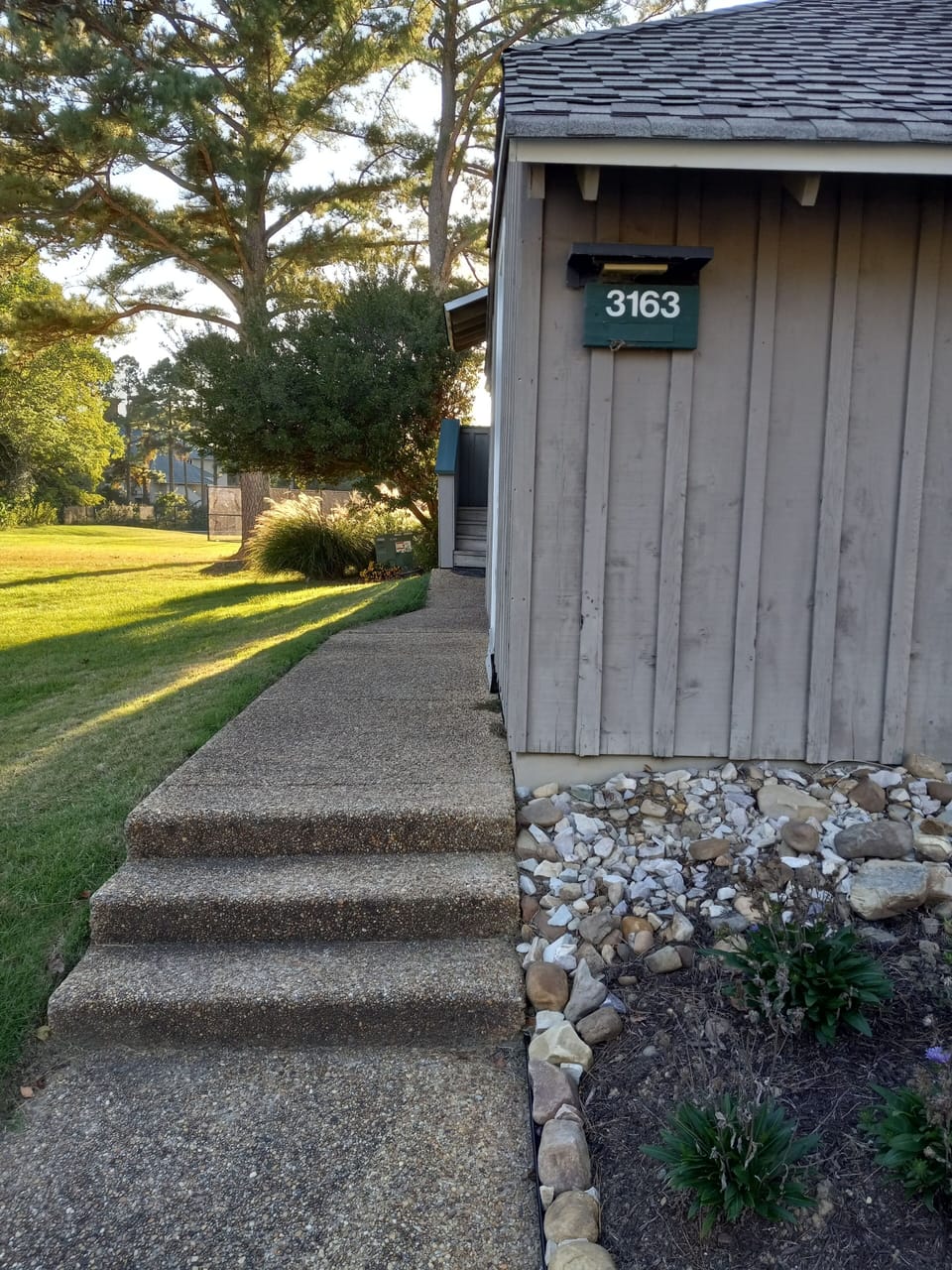 the path to the entrance of unit