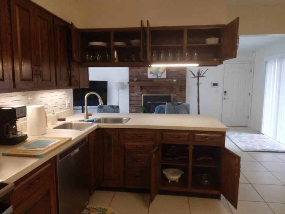 Counter top open to family room