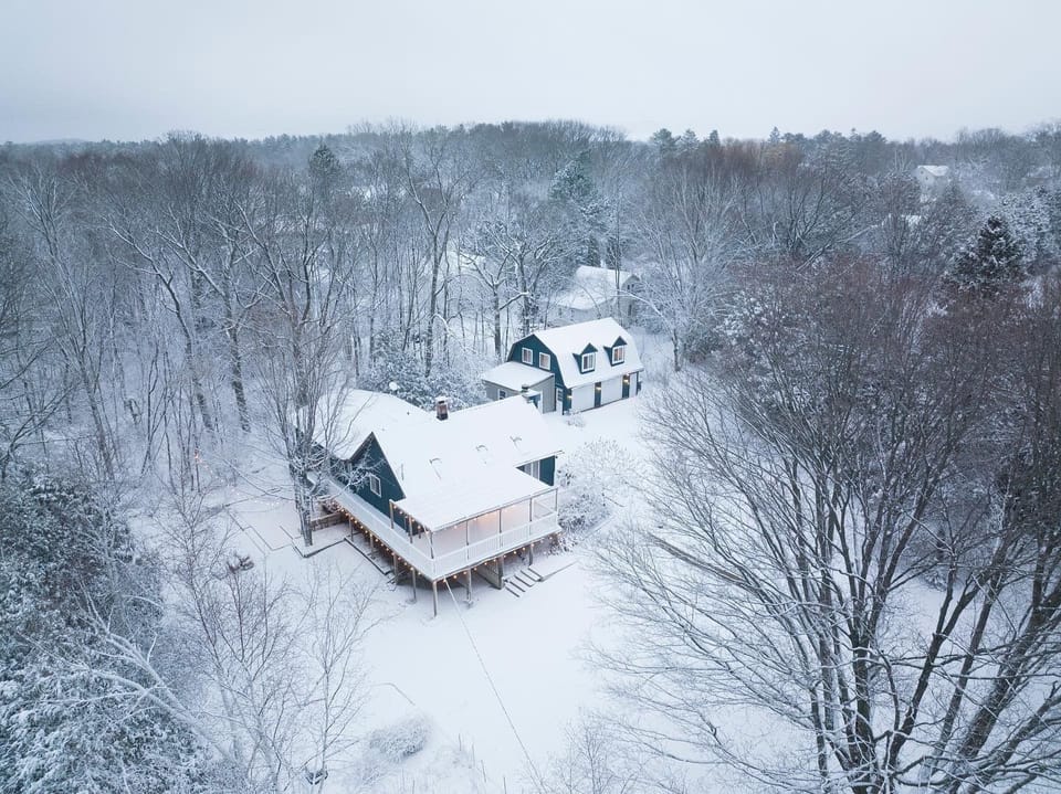 Aerial View of home in Sturgeon Bay. 