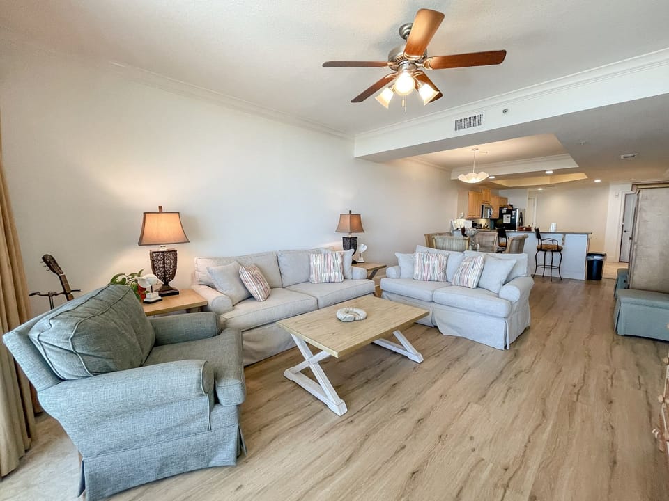 Gulf Front View Living Room 
