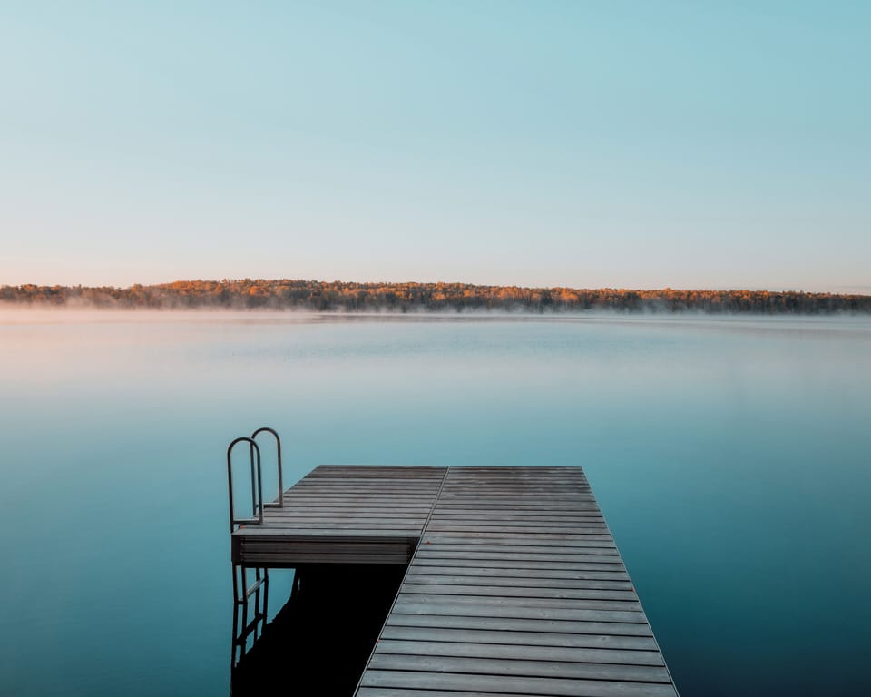 Private dock with swimming ladder
