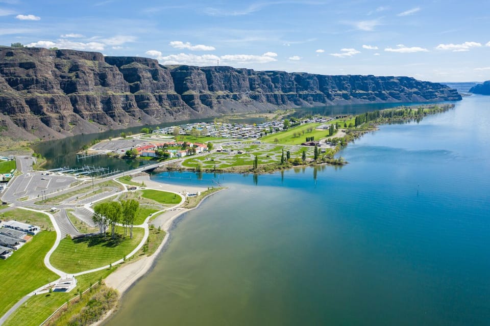 Above it All: - Crescent bar features a new boat launch, and two public beaches on the Columbia River.